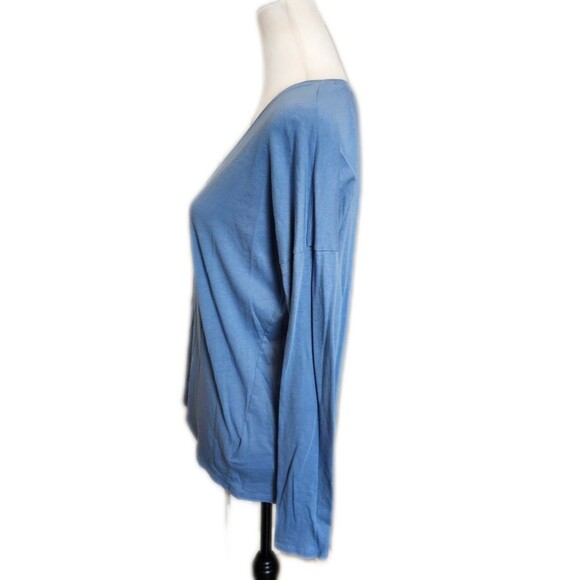 GAP Soft V-neck Long Sleeved Tee T-shirt In "Bright Blue", Medium - Picture 2 of 6